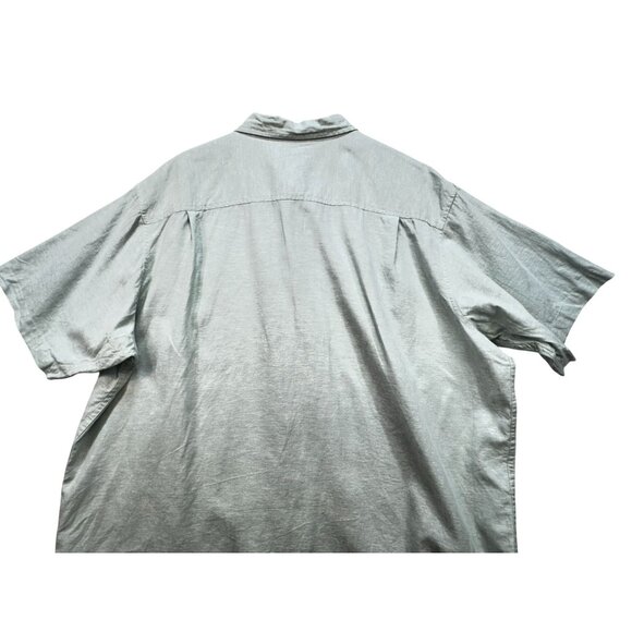 Red Head Mens Linen Blend Short Sleeve Button-Down Shirt 2XL Light Green - Picture 11 of 11